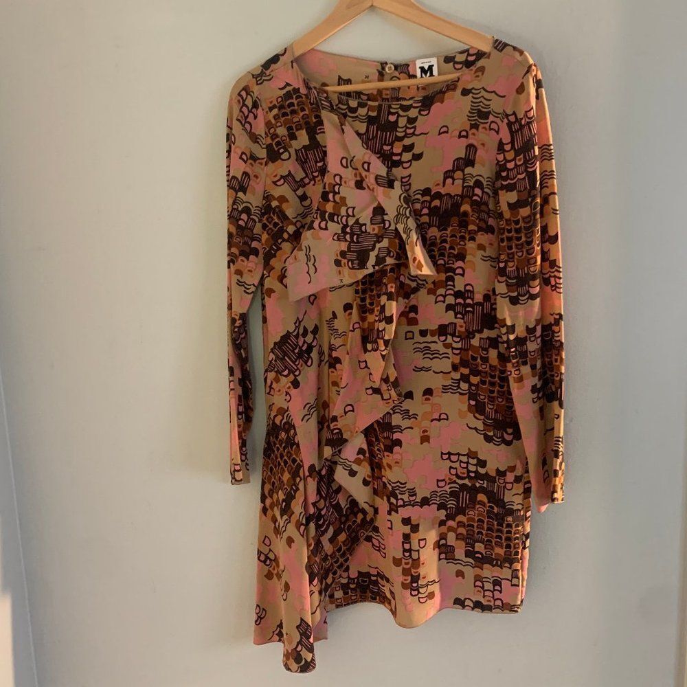 Missoni Long Sleeve Asymmetrical Silk Dress